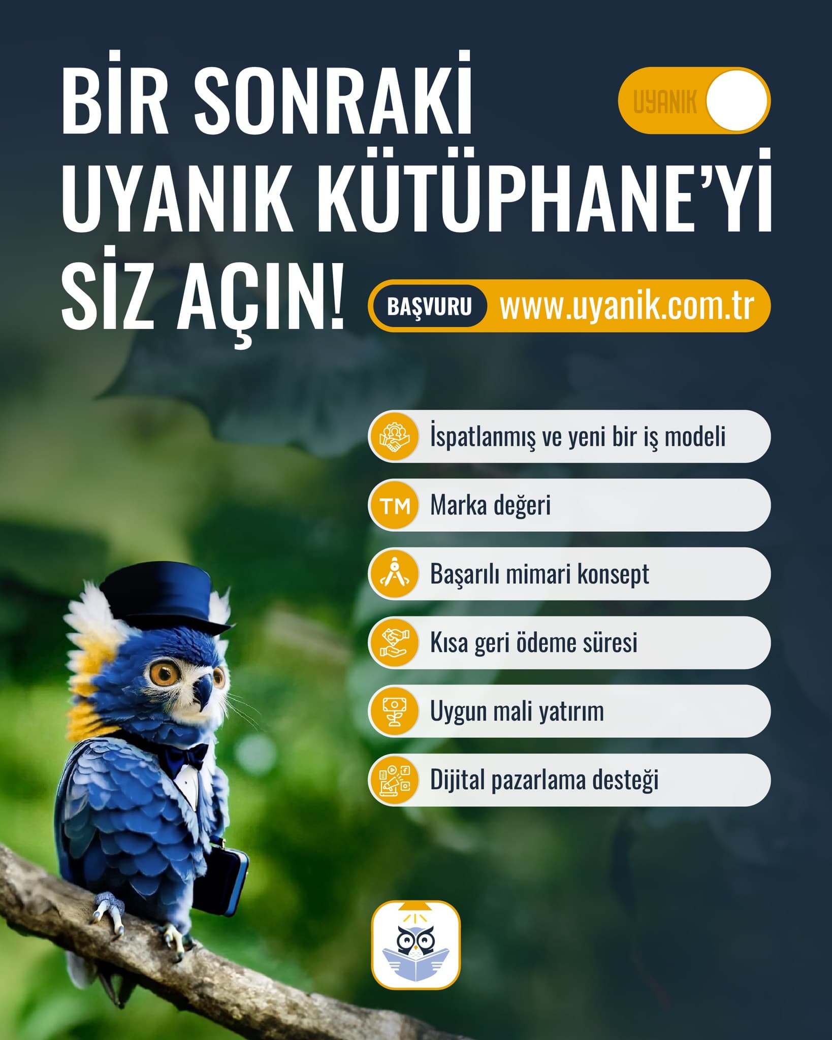 Uyanık Kütüphane franchise tanıtım görseli